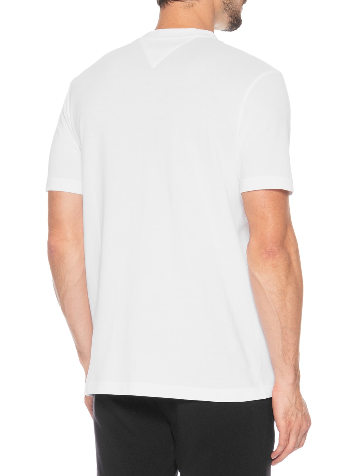 Camiseta Masculina Regular Fit Com Bolso Rwb Em Piquet Branco Tommy Hilfiger