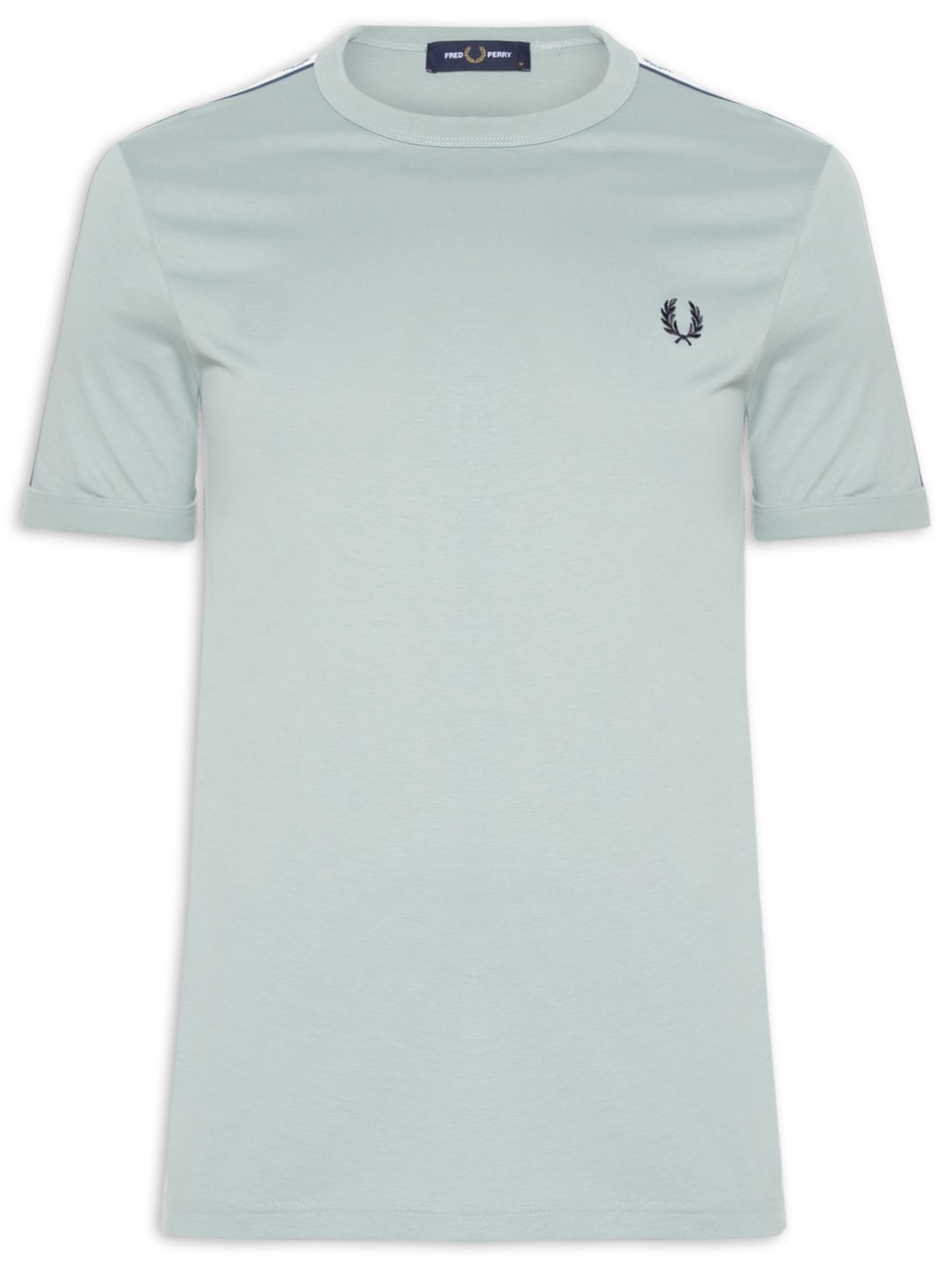 Camiseta Masculina Regular Fit Com Faixa Contrastante - Azul
