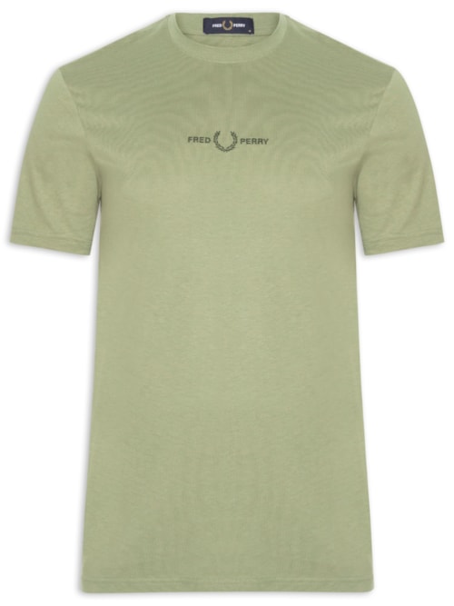 Camiseta Masculina Regular Fit Com Logo Bordado - Verde