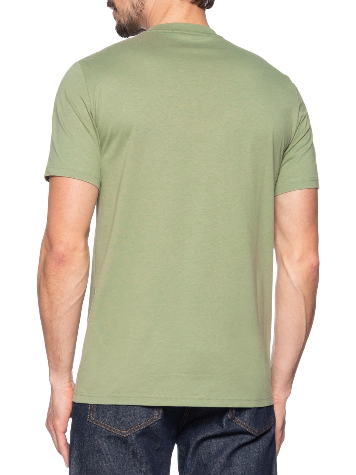 Camiseta Masculina Regular Fit Com Logo Bordado Verde Fred Perry