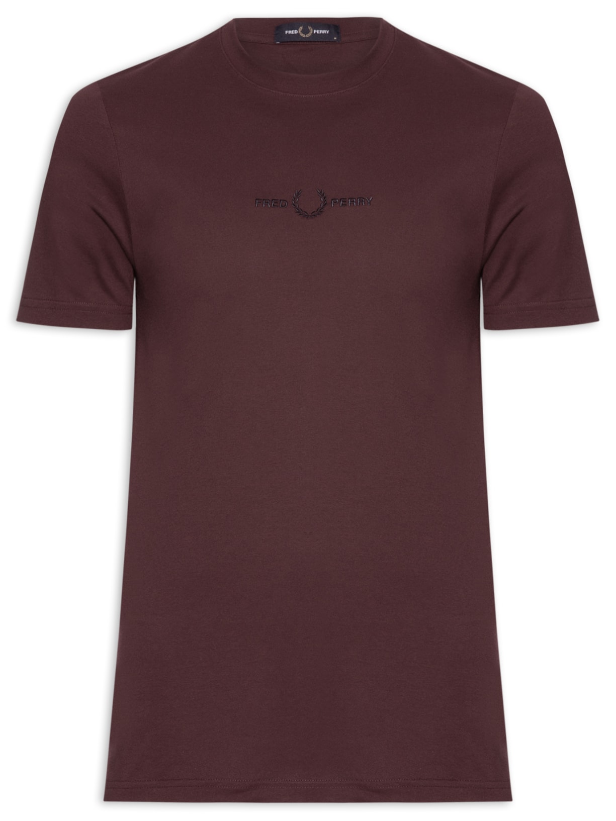 Camiseta Masculina Regular Fit Com Logo Bordado - Vinho