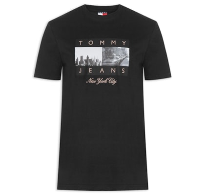 Camiseta Masculina Regular Fit com Silk – Preto