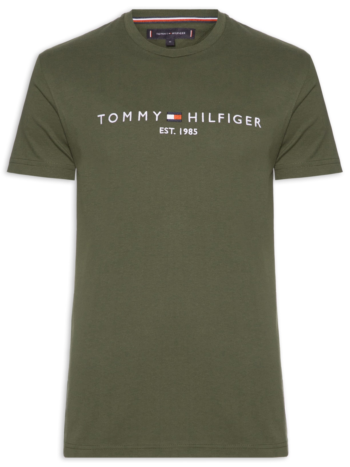 Camiseta Masculina Regular Fit Core Tommy Logo - Verde