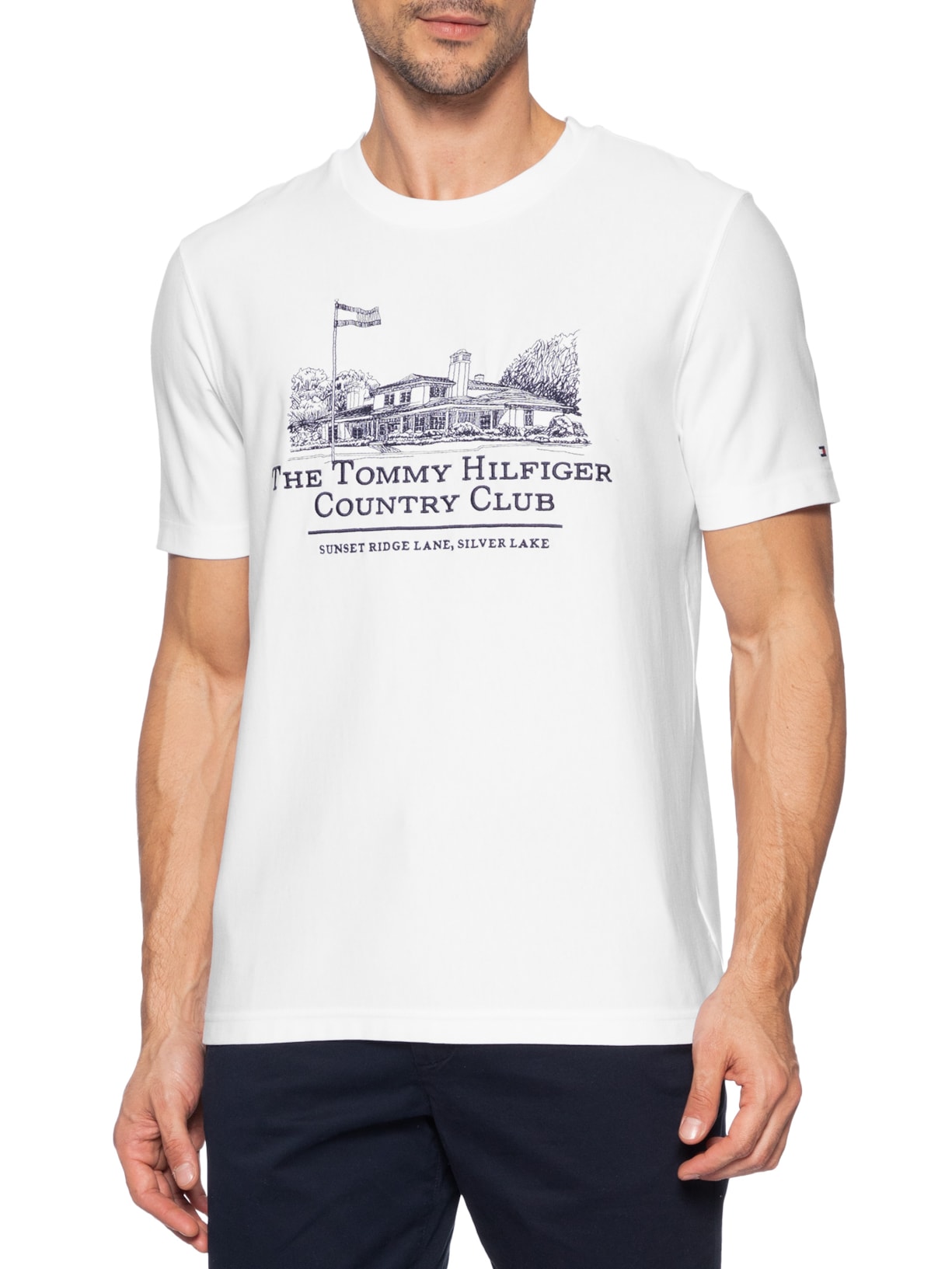 Camiseta Masculina Regular Fit Country Club Branco Tommy Hilfiger
