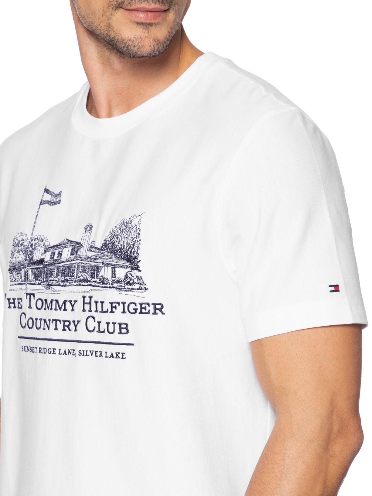 Camiseta Masculina Regular Fit Country Club Branco Tommy Hilfiger