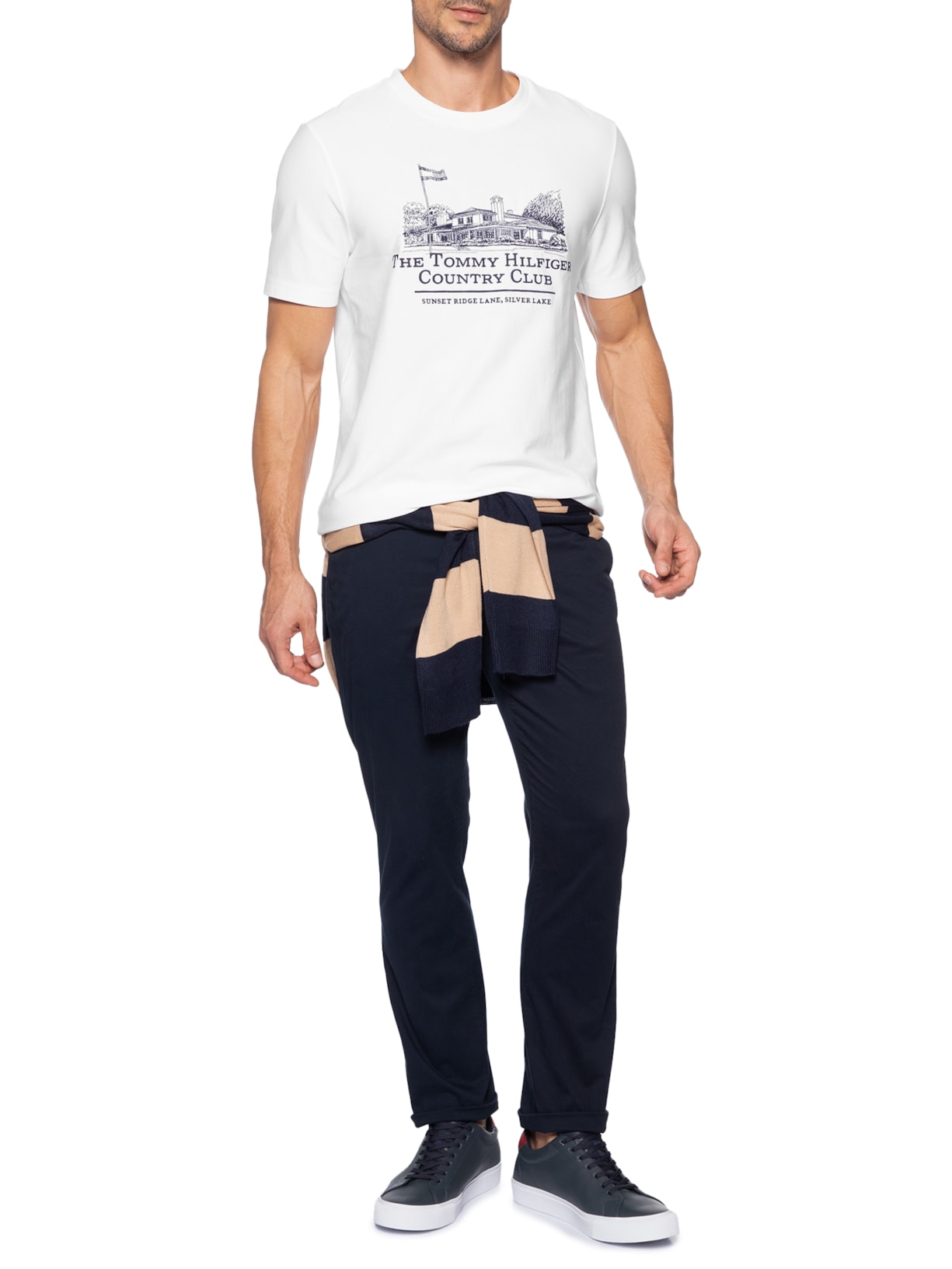 Camiseta Masculina Regular Fit Country Club – Branco Tommy Hilfiger
