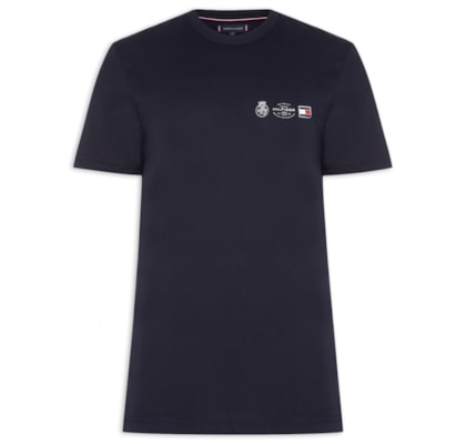 Camiseta Masculina Regular Fit Crest Out - Azul