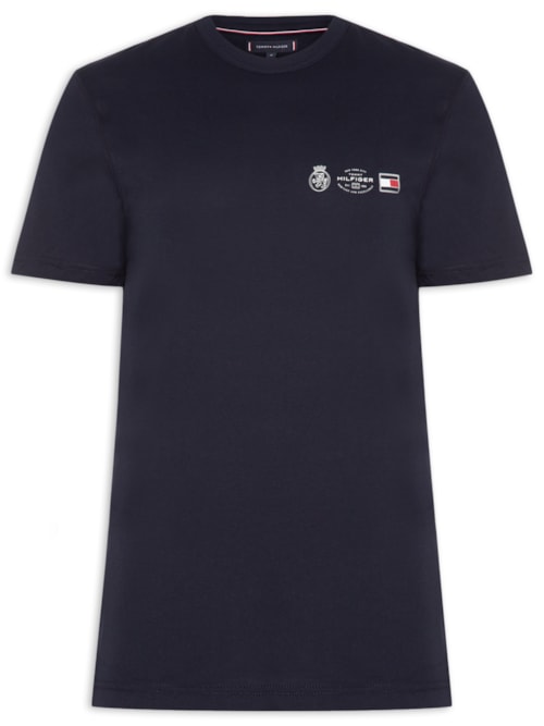 Camiseta Masculina Regular Fit Crest Out - Azul