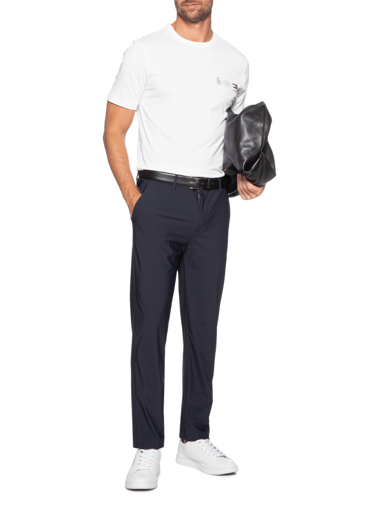 Camiseta Masculina Regular Fit Crest Out Branco Tommy Hilfiger