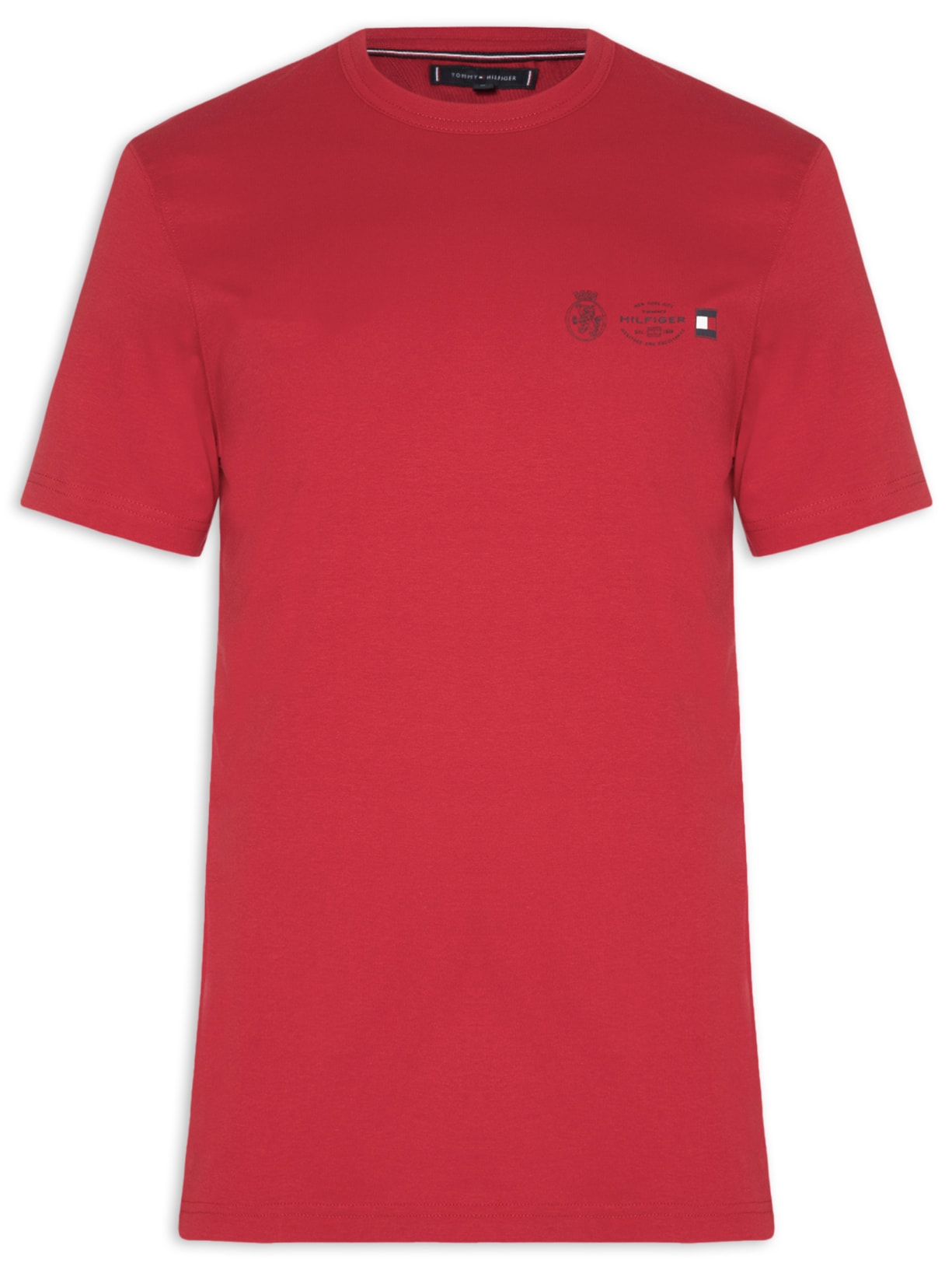 Camiseta Masculina Regular Fit Crest Out Vermelho Tommy Hilfiger