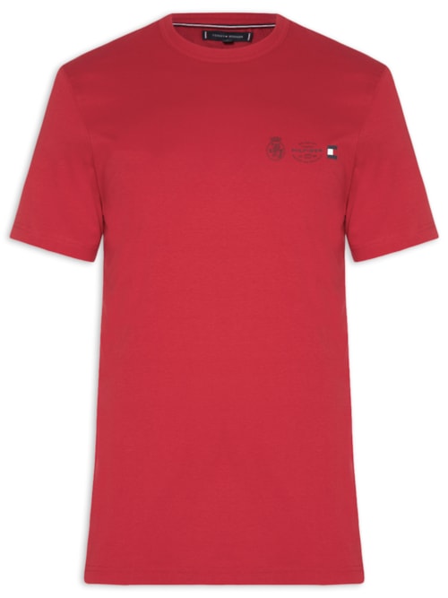 Camiseta Masculina Regular Fit Crest Out - Vermelho
