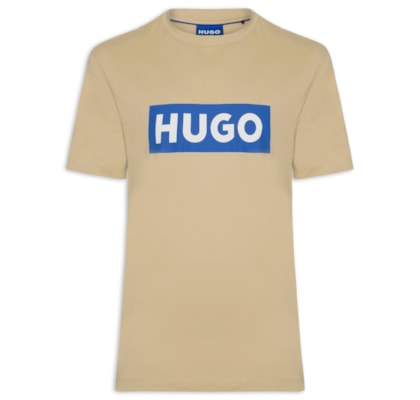 Camiseta Masculina Regular-Fit Crew Neck Blue Logo - Bege