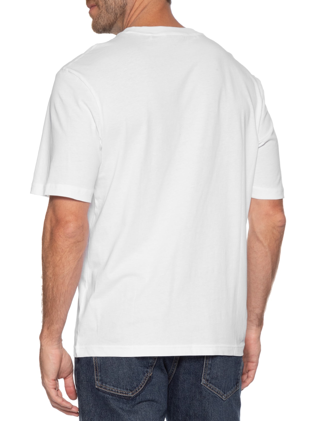 Camiseta Masculina Regular Fit Crew Neck Namerix Branco Hugo