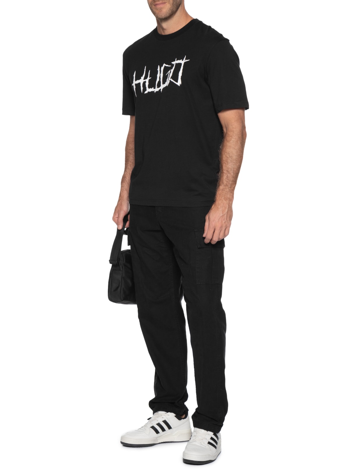 Camiseta Masculina Regular Fit Crew Neck Namerix Preto Hugo