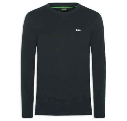 Camiseta Masculina Regular-Fit Crew Neck Tee Long - Azul