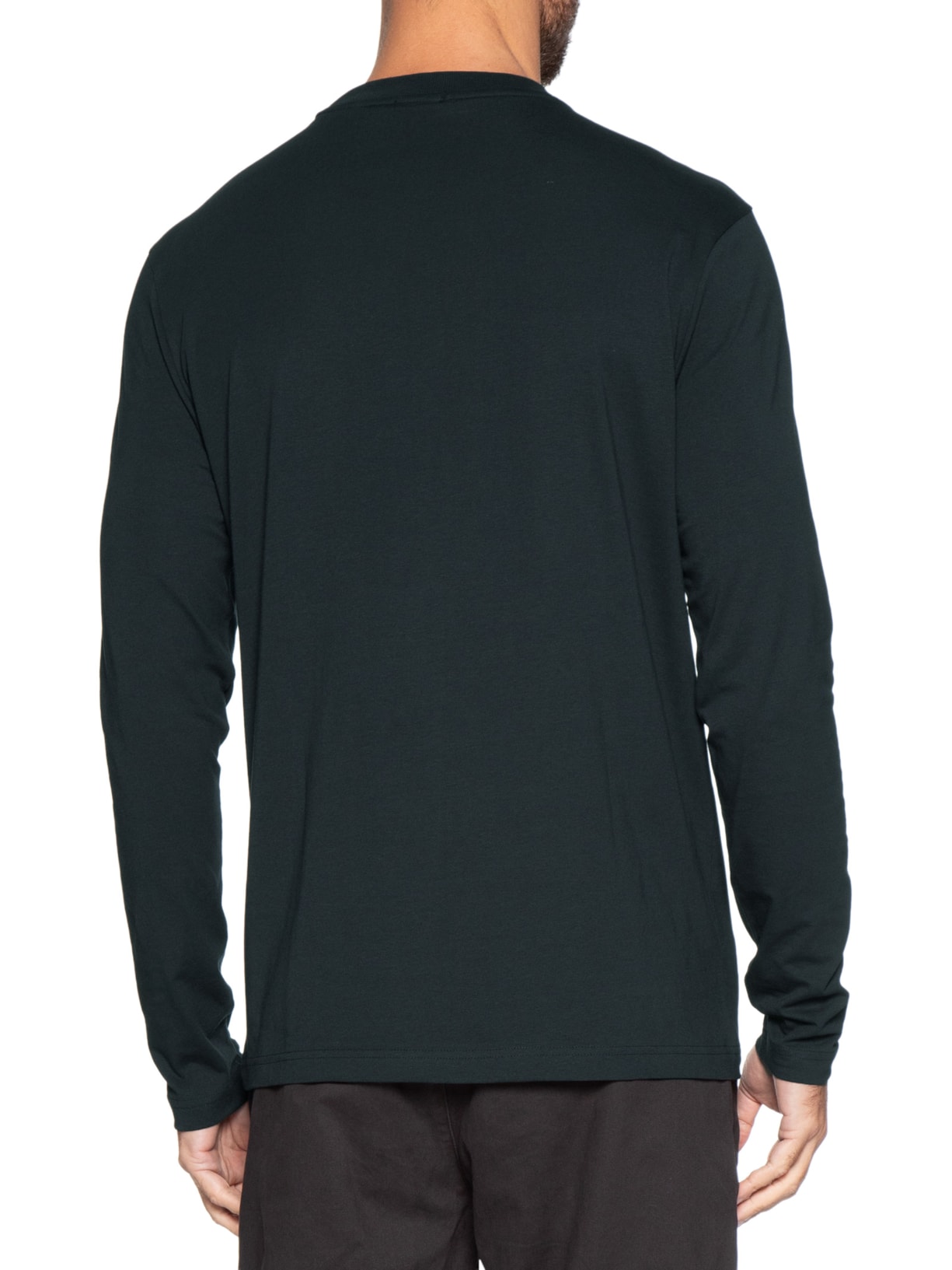 Camiseta Masculina Regular-Fit Crew Neck Tee Long Azul Boss