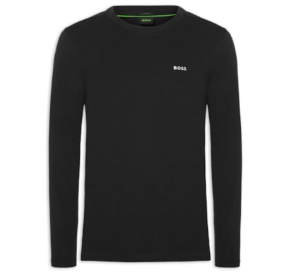 Camiseta Masculina Regular-Fit Crew Neck Tee Long - Preto
