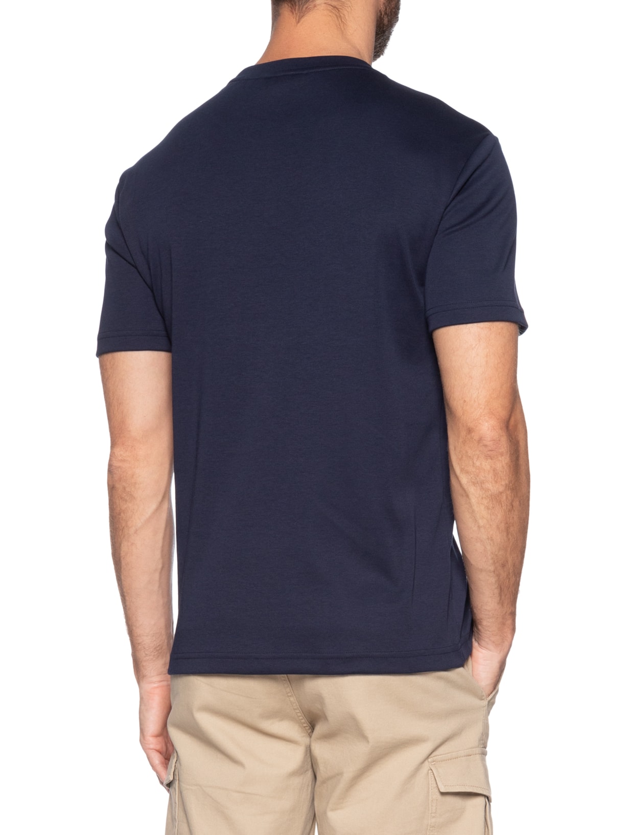 Camiseta Masculina Regular Fit Croco Monocromático Azul Lacoste