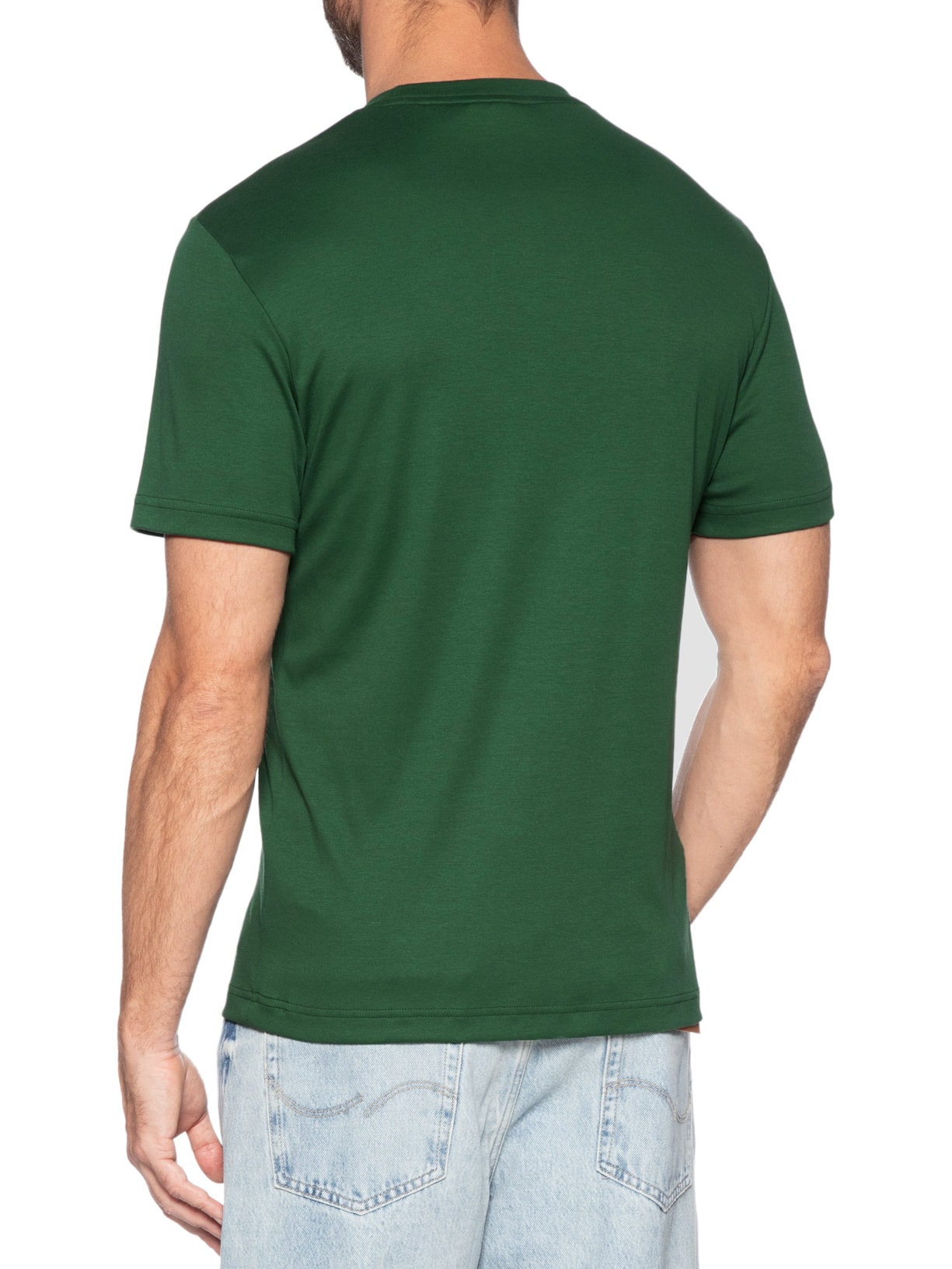 Camiseta Masculina Regular Fit Croco Monocromático Verde Lacoste