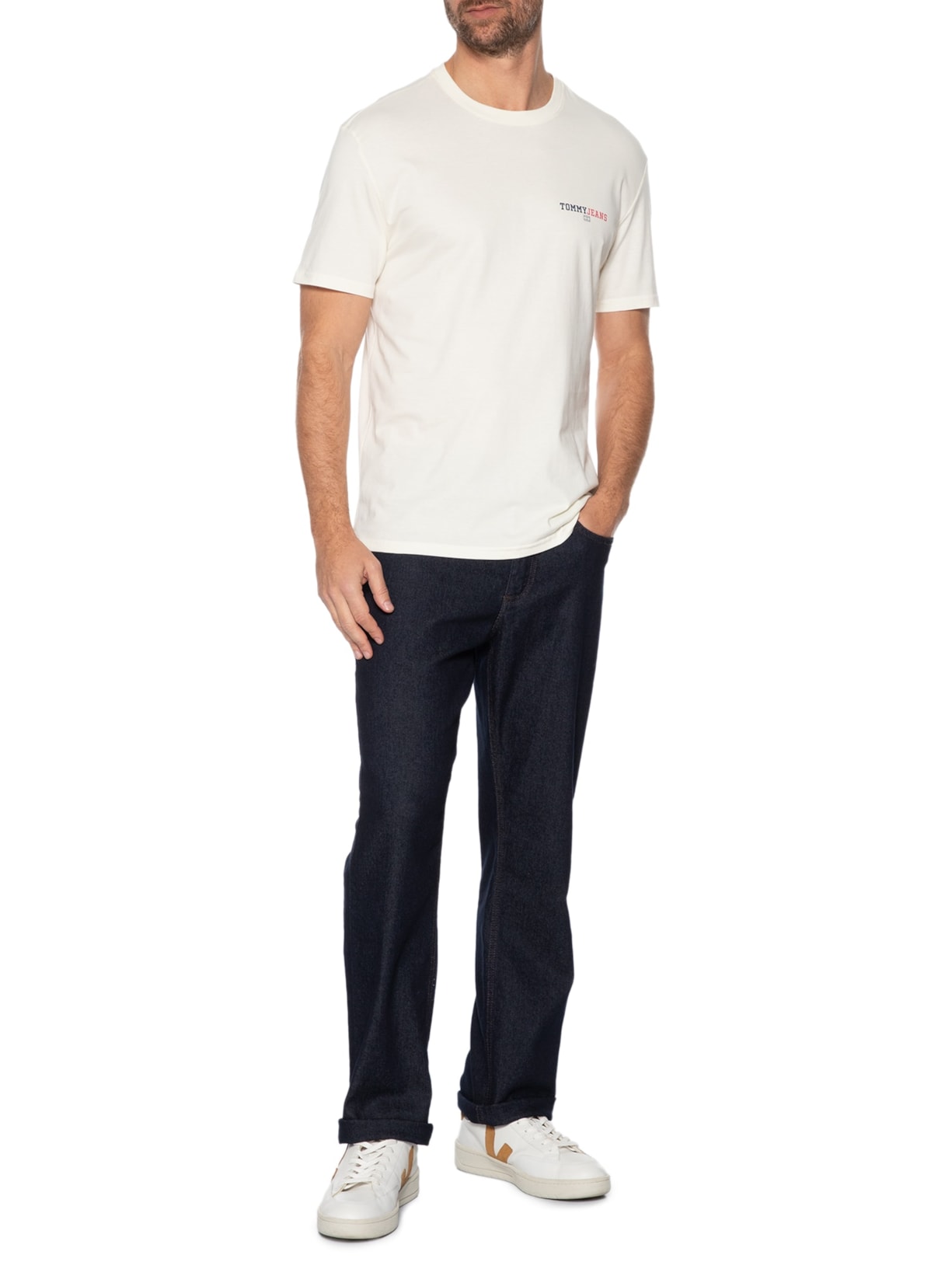 Camiseta Masculina Regular Fit Dna Graphic Off White Tommy Jeans