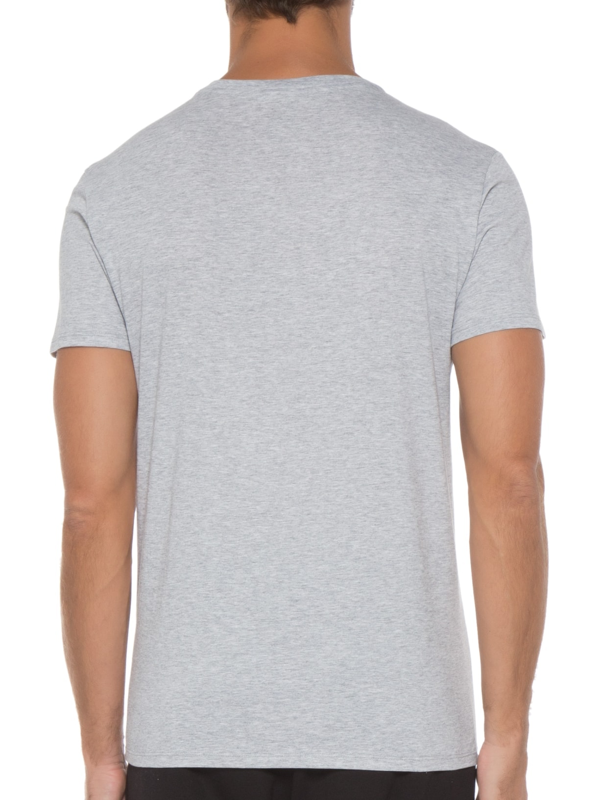 Camiseta Masculina Regular Fit Em Algodão Pima Cinza Lacoste