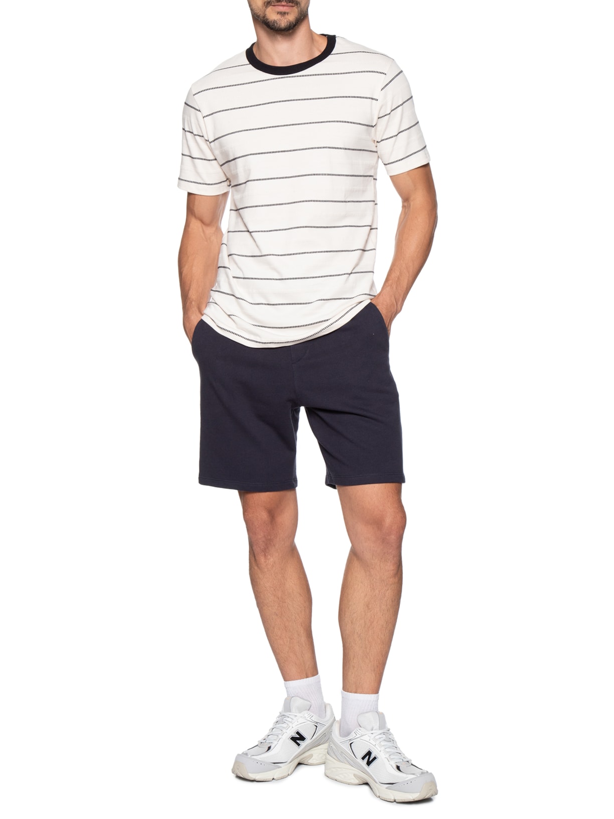 Camiseta Masculina Regular Fit Em Malha Branco Hering