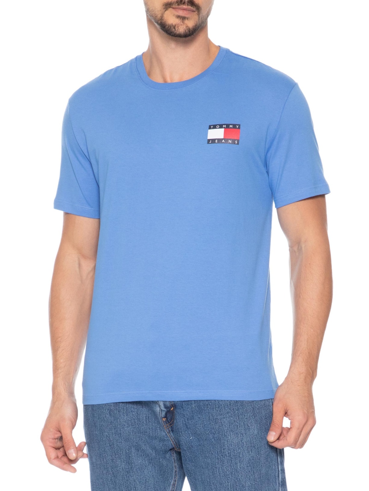 Camiseta Masculina Regular Fit Essential Flag Azul Tommy Jeans