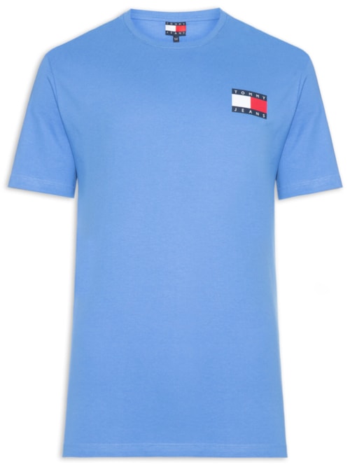 Camiseta Masculina Regular Fit Essential Flag – Azul