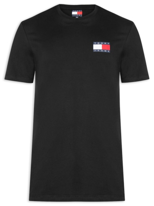 Camiseta Masculina Regular Fit Essential Flag – Preto