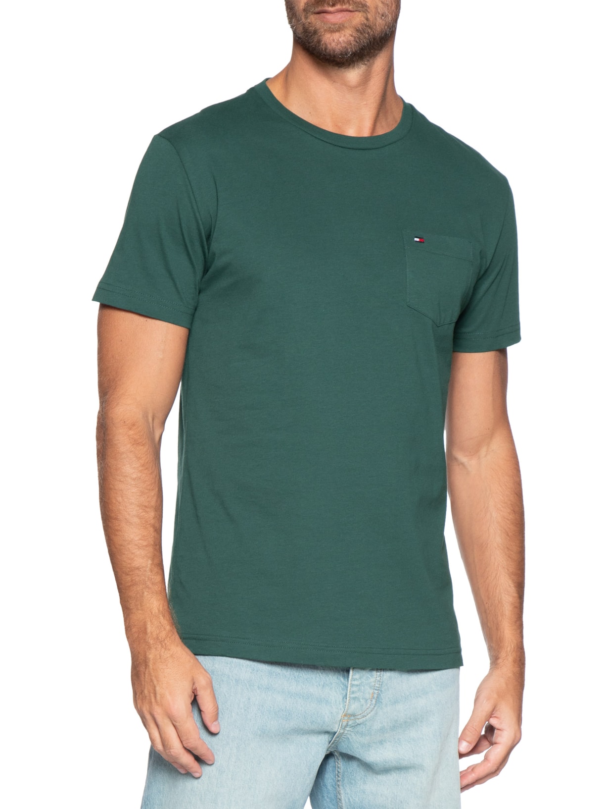Camiseta Masculina Regular Fit Essential Verde Tommy Hilfiger