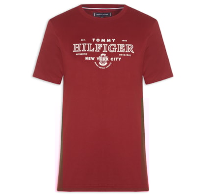 Camiseta Masculina Regular Fit Estampa Heritage - Vermelho