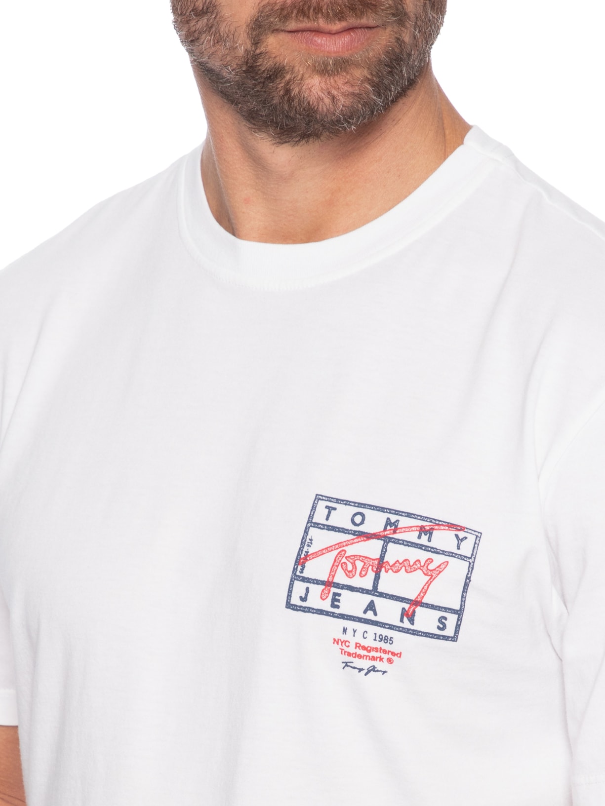 Camiseta Masculina Regular Fit Estampa Sign Spray Branco Tommy Jeans