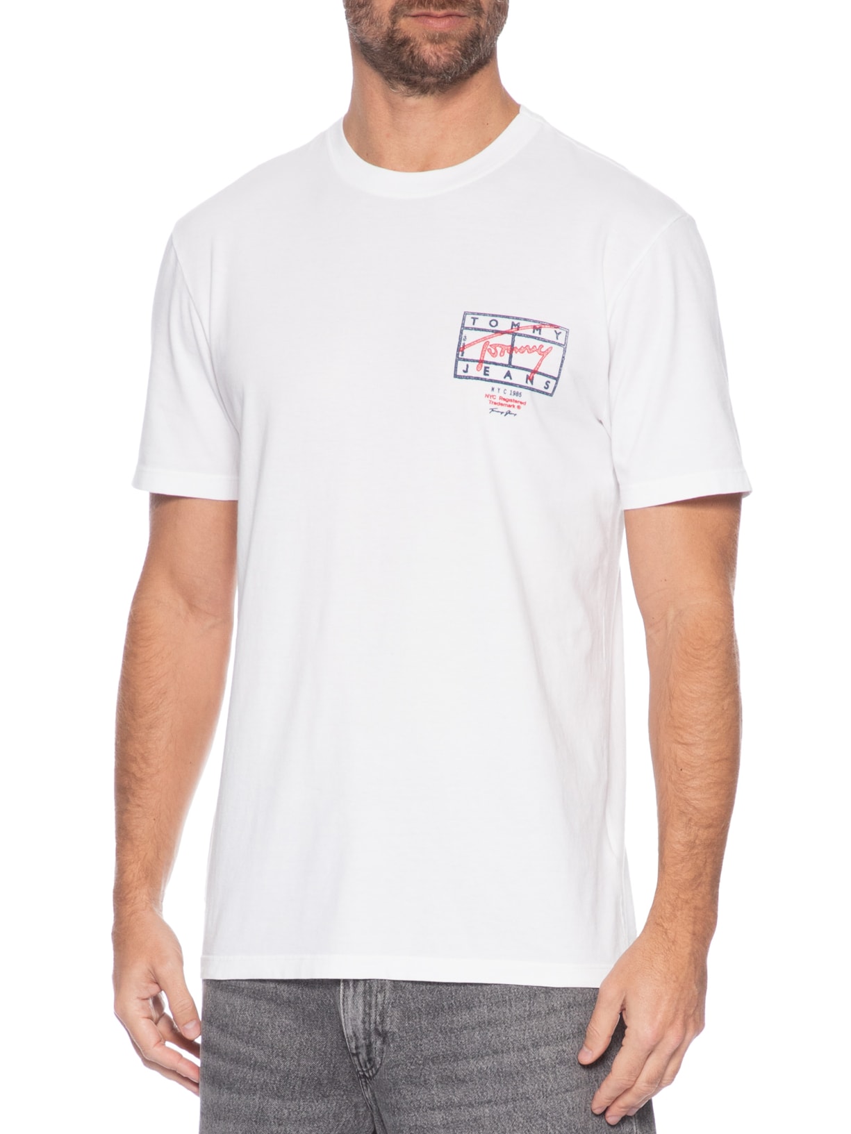 Camiseta Masculina Regular Fit Estampa Sign Spray – Branco Tommy Jeans