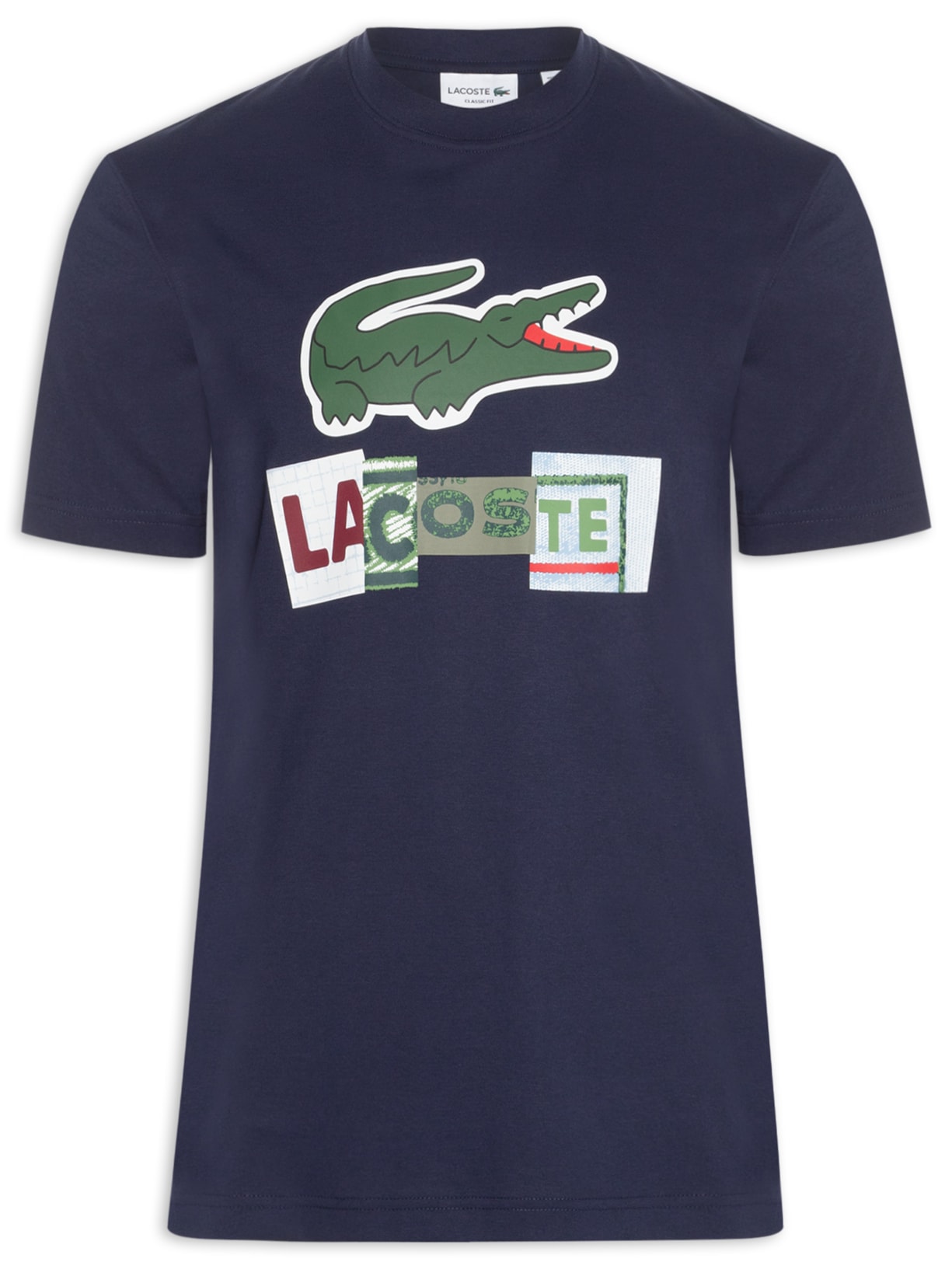 Camiseta Masculina Regular Fit Estampada Azul Lacoste