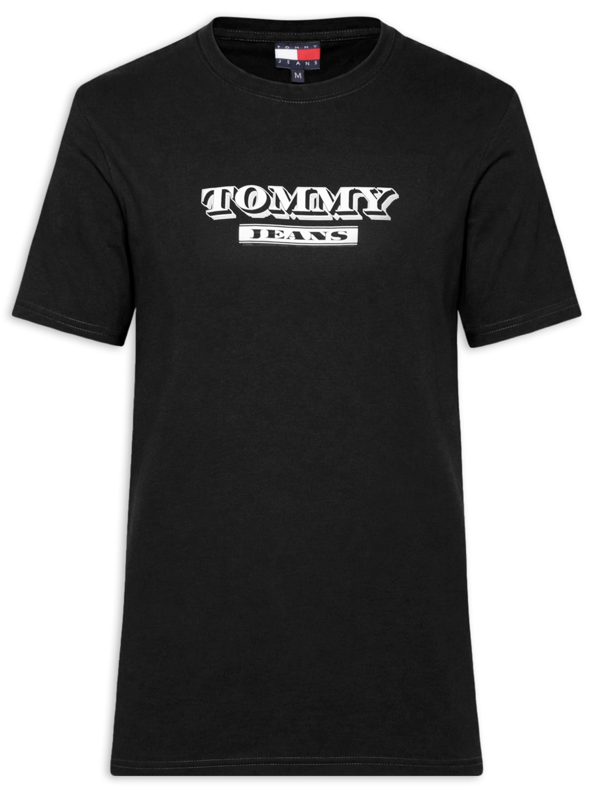 Camiseta Masculina Regular Fit Estampada Bills Font Preto Tommy Jeans