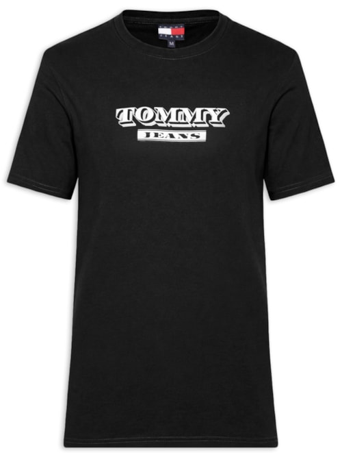 Camiseta Masculina Regular Fit Estampada Bills Font - Preto