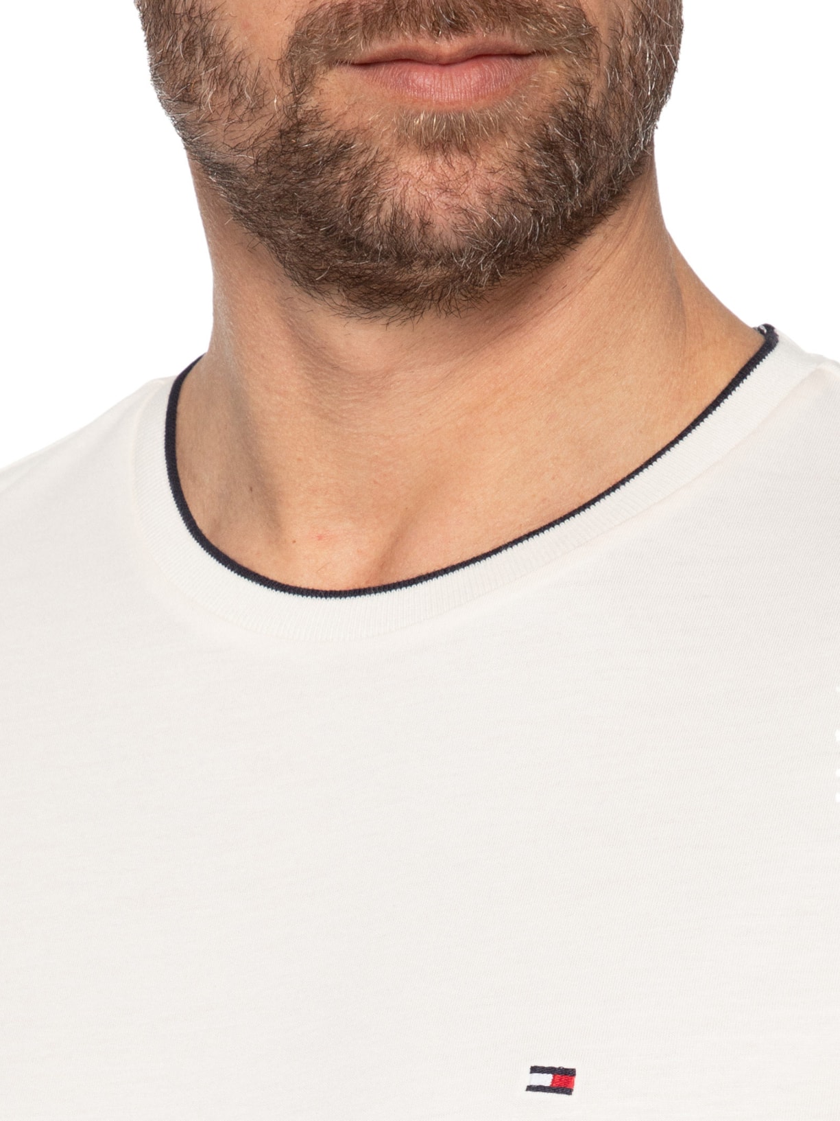 Camiseta Masculina Regular Fit Friso Gol Off White Tommy Hilfiger