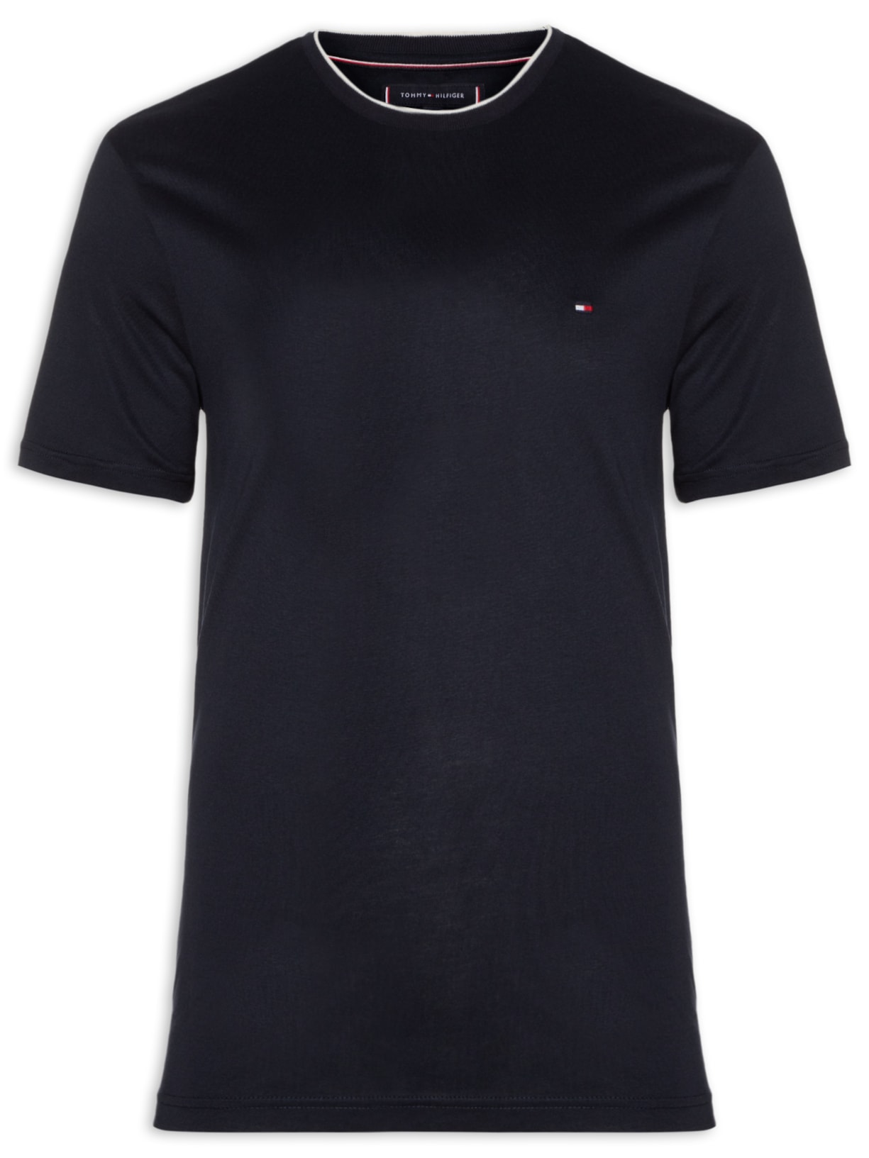 Camiseta Masculina Regular Fit Friso Gola Em Modal Sustentável - Azul