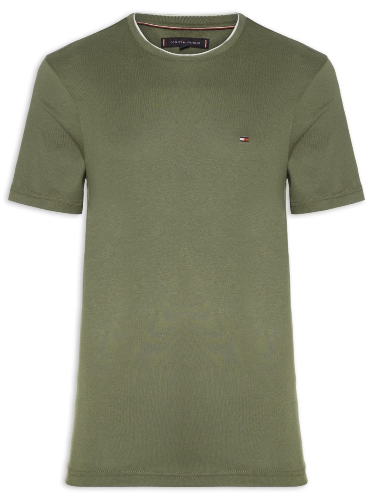 Camiseta Masculina Regular Fit Friso Gola Em Modal Sustentável - Verde