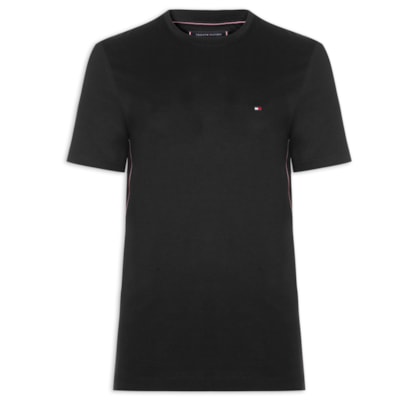 Camiseta Masculina Regular Fit Global Stripe - Preto