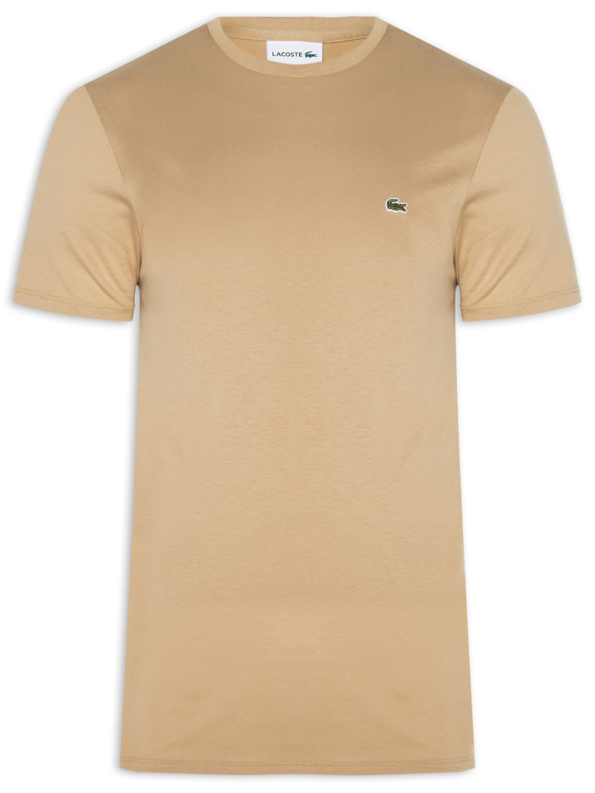 Camiseta Masculina Regular Fit Gola Careca Em Algodão Pima - Bege