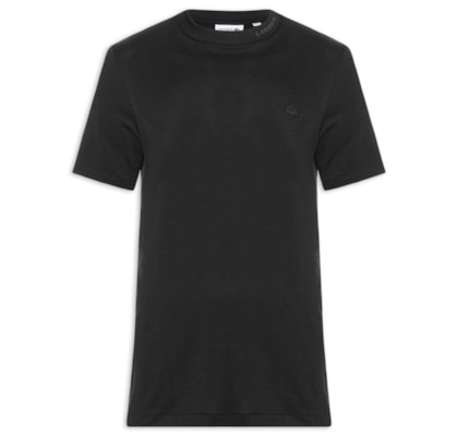 Camiseta Masculina Regular Fit Gola Jacquard Ultra Light Piquet - Preto