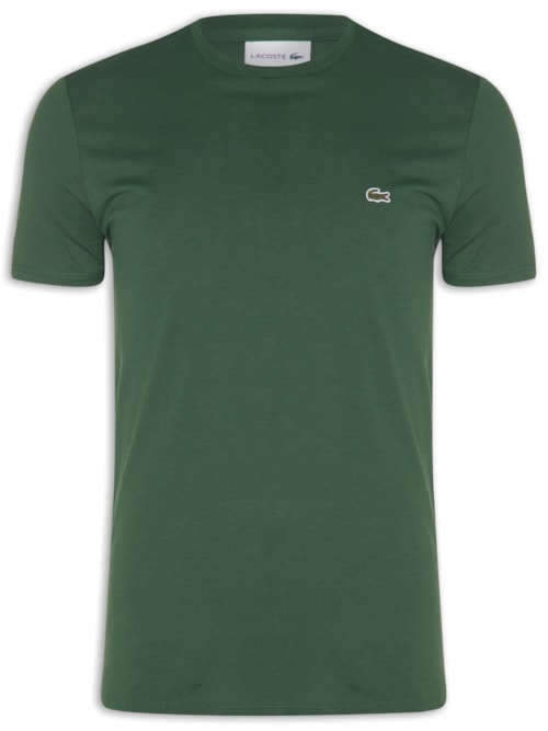 Camiseta Masculina Regular Fit Gola Redonda Em Algodão Pima - Verde