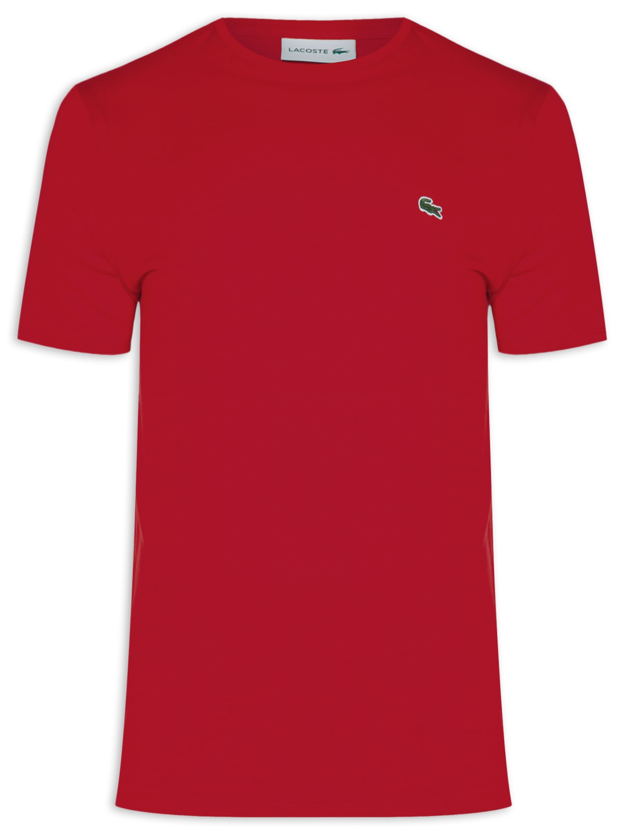 Camiseta Masculina Regular Fit Gola Redonda Em Algodão Pima Vermelho Lacoste