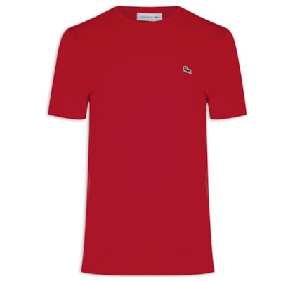 Camiseta Masculina Regular Fit Gola Redonda Em Algodão Pima - Vermelho