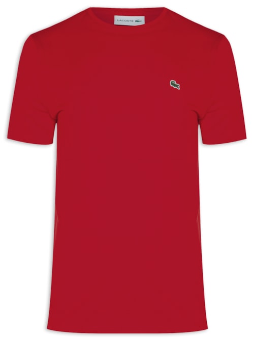 Camiseta Masculina Regular Fit Gola Redonda Em Algodão Pima - Vermelho