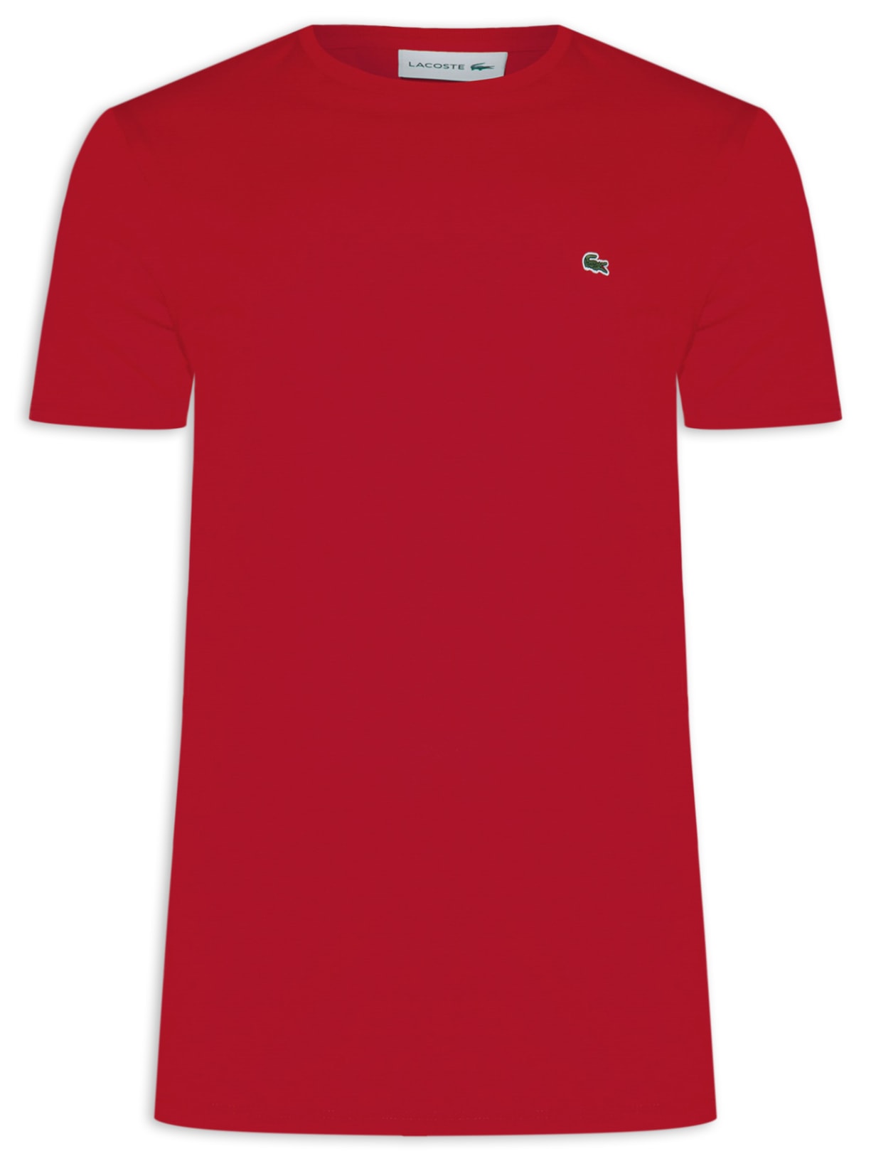 Camiseta Masculina Regular Fit Gola Redonda Em Algodão Pima Vermelho Lacoste