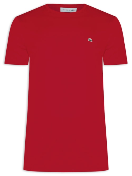 Camiseta Masculina Regular Fit Gola Redonda Em Algodão Pima - Vermelho
