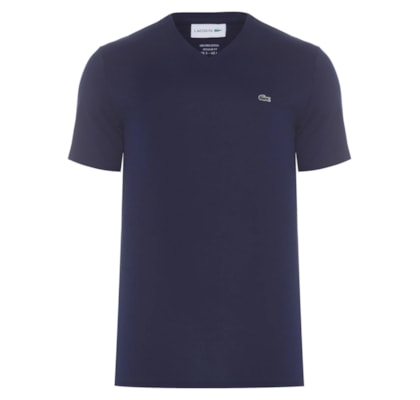 Camiseta Masculina Regular Fit Gola V Em Algodão Pima - Azul