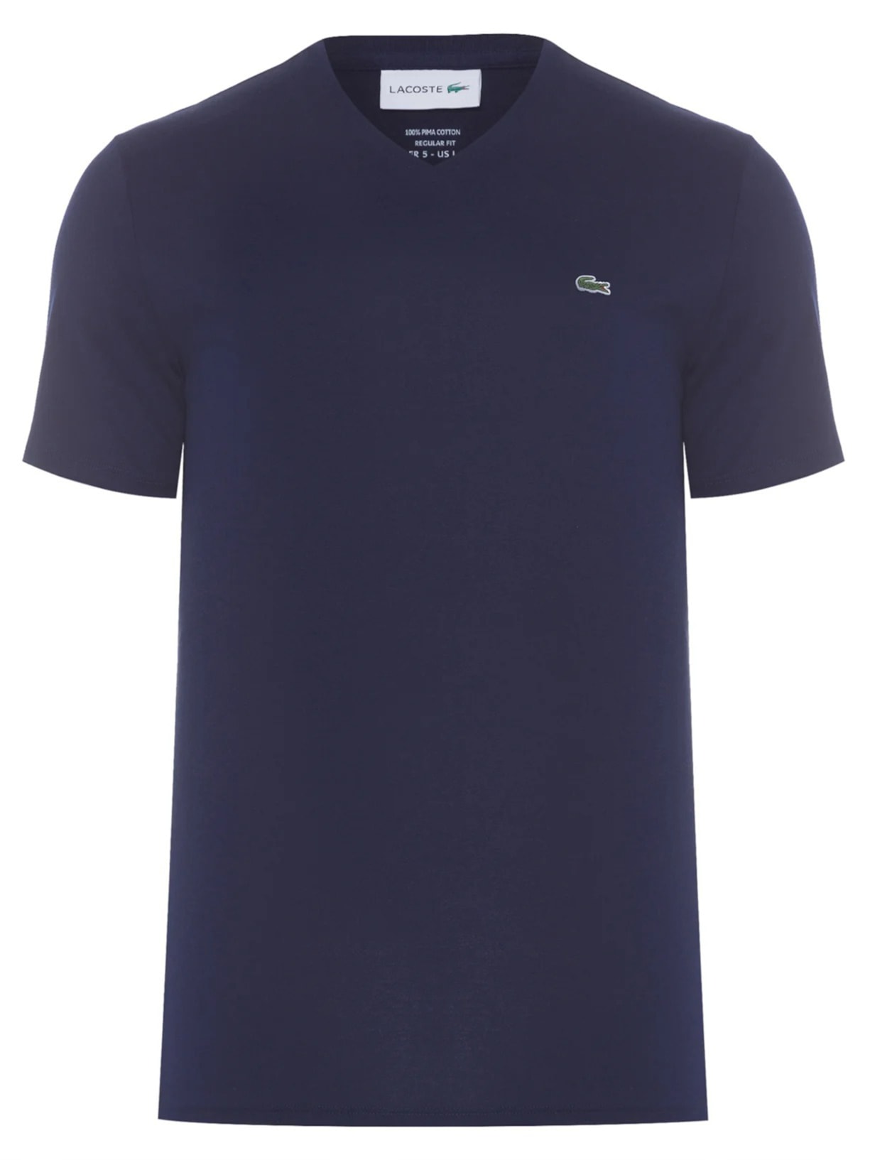 Camiseta Masculina Regular Fit Gola V Em Algodão Pima - Azul